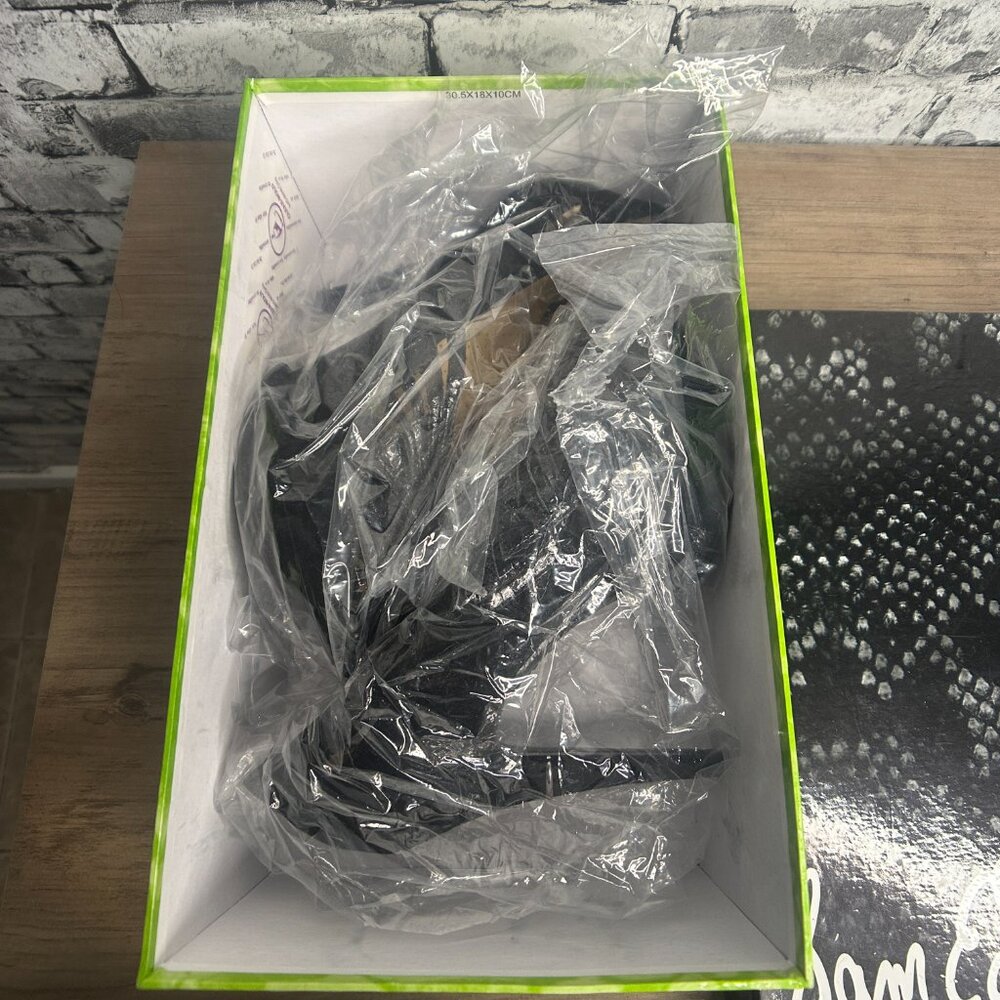 EUC Sam Edelmen Nixie Black Glass Snake Heels Size 8.5 IN BOX - Picture 13 of 16